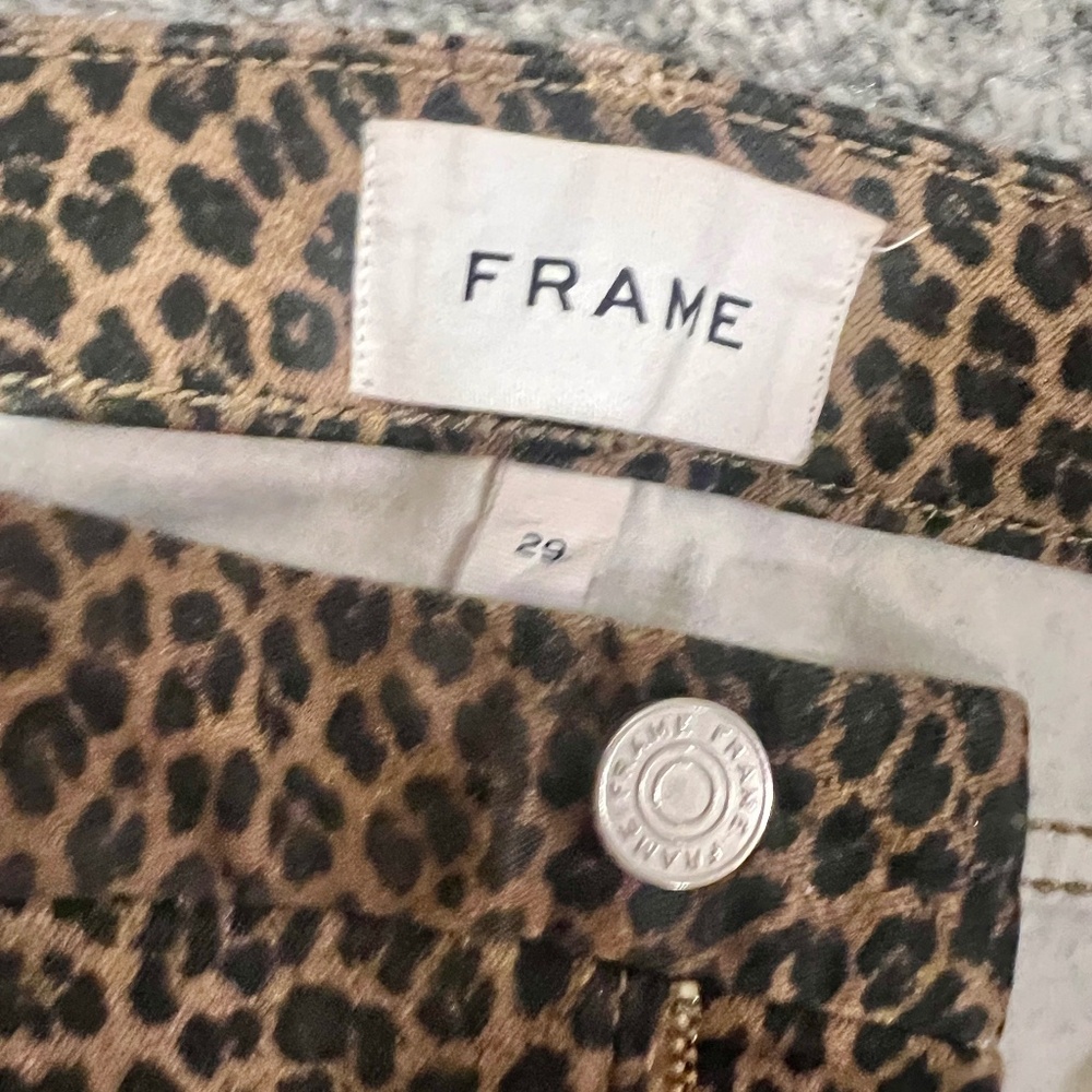FRAME Le Crop Mini Boot Leopard Jeans Size 29 - Picture 3 of 7